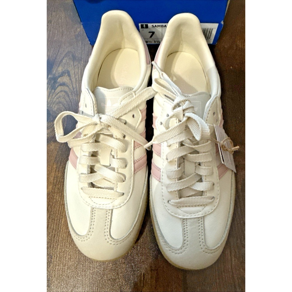 Adidas SAMBA OG W Size 8 Women’s IH9059 White with Pink Stripes New in Box NiB